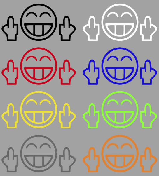 Aufkleber Mittelfinger Smiley Fuck off